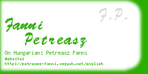 fanni petreasz business card